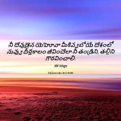Picture 06 - నిర్గమకాండం 20:12 TELIRV - నీ దేవుడైన యెహోవా - Bible Verse Picture