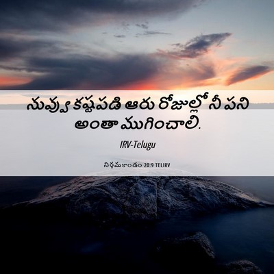 Picture 06 - నిర్గమకాండం 20:9 TELIRV - నువ్వు కష్టపడి - Bible Verse Picture