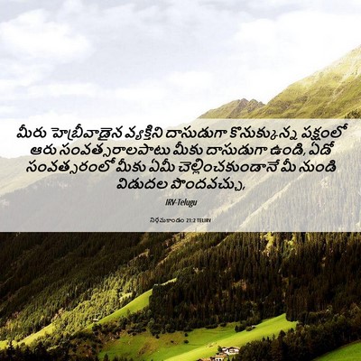 Picture 06 - నిర్గమకాండం 21:2 TELIRV - మీరు హెబ్రీవాడైన - Bible Verse Picture