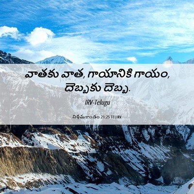 Picture 06 - నిర్గమకాండం 21:25 TELIRV - వాతకు వాత, - Bible Verse Picture