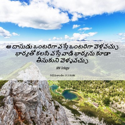 Picture 06 - నిర్గమకాండం 21:3 TELIRV - ఆ దాసుడు ఒంటరిగా - Bible Verse Picture