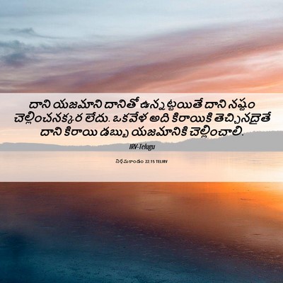 Picture 06 - నిర్గమకాండం 22:15 TELIRV - దాని యజమాని - Bible Verse Picture