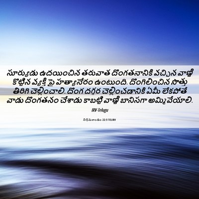 Picture 06 - నిర్గమకాండం 22:3 TELIRV - సూర్యుడు ఉదయించిన - Bible Verse Picture