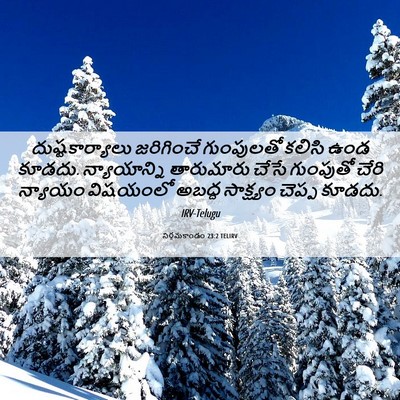 Picture 06 - నిర్గమకాండం 23:2 TELIRV - దుష్టకార్యాలు - Bible Verse Picture
