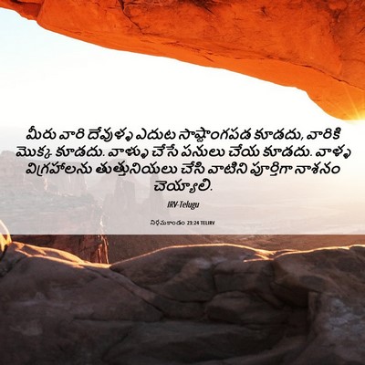 Picture 06 - నిర్గమకాండం 23:24 TELIRV - మీరు వారి దేవుళ్ళ - Bible Verse Picture