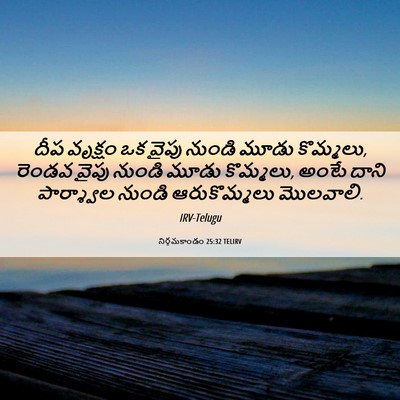 Picture 06 - నిర్గమకాండం 25:32 TELIRV - దీప వృక్షం ఒక వైపు - Bible Verse Picture