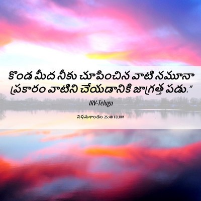Picture 06 - నిర్గమకాండం 25:40 TELIRV - కొండ మీద నీకు - Bible Verse Picture