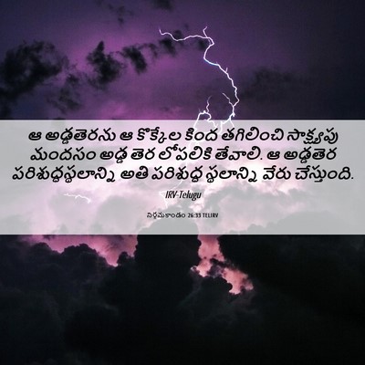 Picture 06 - నిర్గమకాండం 26:33 TELIRV - ఆ అడ్డతెరను ఆ - Bible Verse Picture