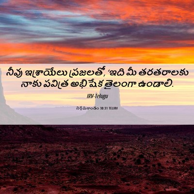 Picture 06 - నిర్గమకాండం 30:31 TELIRV - నీవు ఇశ్రాయేలు - Bible Verse Picture