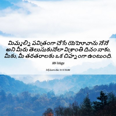 Picture 06 - నిర్గమకాండం 31:13 TELIRV - మిమ్మల్ని - Bible Verse Picture