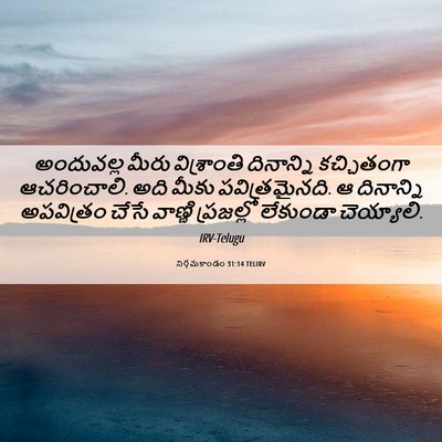 Picture 06 - నిర్గమకాండం 31:14 TELIRV - అందువల్ల మీరు - Bible Verse Picture