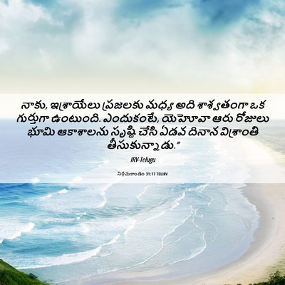 Picture 06 - నిర్గమకాండం 31:17 TELIRV - నాకు, ఇశ్రాయేలు - Bible Verse Picture