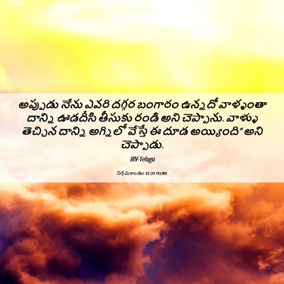 Picture 06 - నిర్గమకాండం 32:24 TELIRV - అప్పుడు నేను ఎవరి - Bible Verse Picture