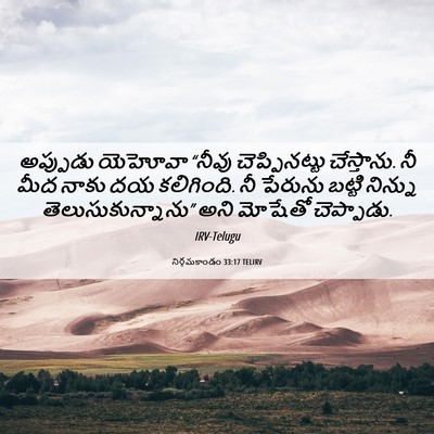 Picture 06 - నిర్గమకాండం 33:17 TELIRV - అప్పుడు యెహోవా - Bible Verse Picture