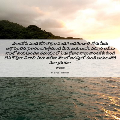 Picture 06 - నిర్గమకాండం 34:18 TELIRV - పొంగజేసే పిండి - Bible Verse Picture