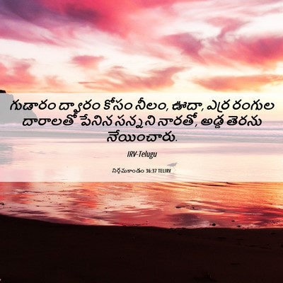 Picture 06 - నిర్గమకాండం 36:37 TELIRV - గుడారం ద్వారం - Bible Verse Picture
