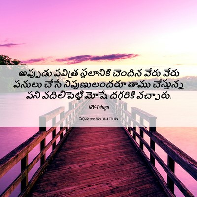 Picture 06 - నిర్గమకాండం 36:4 TELIRV - అప్పుడు పవిత్ర - Bible Verse Picture