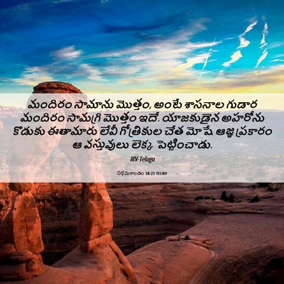 Picture 06 - నిర్గమకాండం 38:21 TELIRV - మందిరం సామాను - Bible Verse Picture