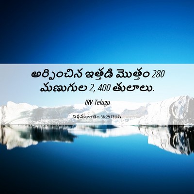 Picture 06 - నిర్గమకాండం 38:29 TELIRV - అర్పించిన ఇత్తడి - Bible Verse Picture