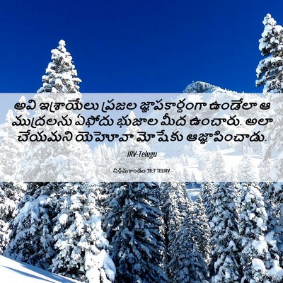 Picture 06 - నిర్గమకాండం 39:7 TELIRV - అవి ఇశ్రాయేలు - Bible Verse Picture