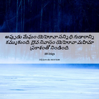 Picture 06 - నిర్గమకాండం 40:34 TELIRV - అప్పుడు మేఘం - Bible Verse Picture