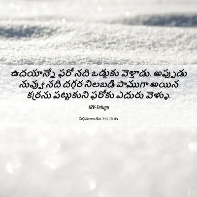 Picture 06 - నిర్గమకాండం 7:15 TELIRV - ఉదయాన్నే ఫరో నది - Bible Verse Picture