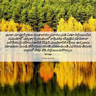 Picture 06 - నెహెమ్యా 10:34 TELIRV - ఇంకా, మా పూర్వీకుల - Bible Verse Picture