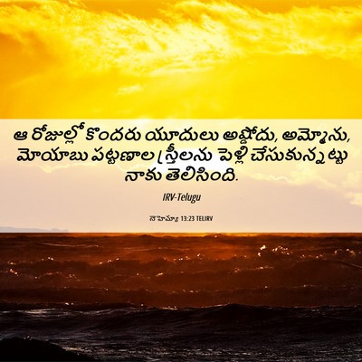 Picture 06 - నెహెమ్యా 13:23 TELIRV - ఆ రోజుల్లో కొందరు - Bible Verse Picture