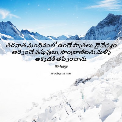 Picture 06 - నెహెమ్యా 13:9 TELIRV - తరవాత మందిరంలో - Bible Verse Picture
