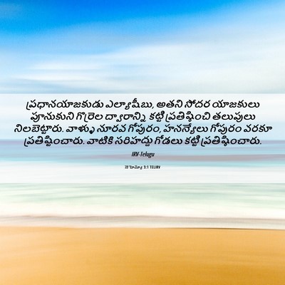 Picture 06 - నెహెమ్యా 3:1 TELIRV - ప్రధానయాజకుడు - Bible Verse Picture