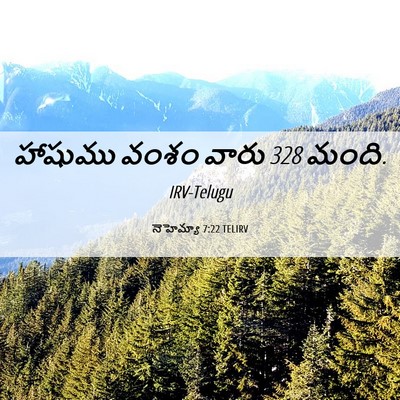 Picture 06 - నెహెమ్యా 7:22 TELIRV - హాషుము వంశం వారు 328 - Bible Verse Picture