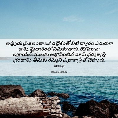 Picture 06 - నెహెమ్యా 8:1 TELIRV - అప్పుడు ప్రజలంతా - Bible Verse Picture