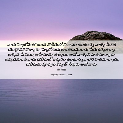 Picture 06 - న్యాయాధిపతులు 1:11 TELIRV - వారు హెబ్రోనులొ - Bible Verse Picture