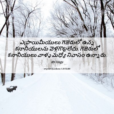 Picture 06 - న్యాయాధిపతులు 1:29 TELIRV - ఎఫ్రాయిమీయులు - Bible Verse Picture