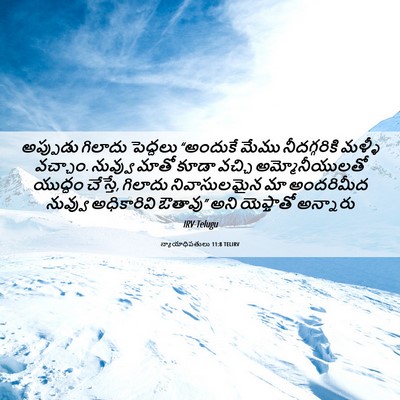 Picture 06 - న్యాయాధిపతులు 11:8 TELIRV - అప్పుడు గిలాదు - Bible Verse Picture