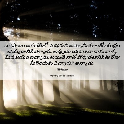 Picture 06 - న్యాయాధిపతులు 12:3 TELIRV - నా ప్రాణం - Bible Verse Picture
