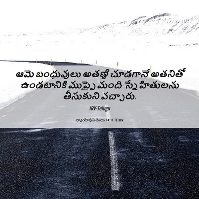 Picture 06 - న్యాయాధిపతులు 14:11 TELIRV - ఆమె బంధువులు - Bible Verse Picture