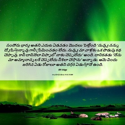 Picture 06 - న్యాయాధిపతులు 14:16 TELIRV - సంసోను భార్య అతని - Bible Verse Picture