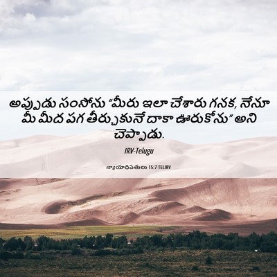 Picture 06 - న్యాయాధిపతులు 15:7 TELIRV - అప్పుడు సంసోను - Bible Verse Picture