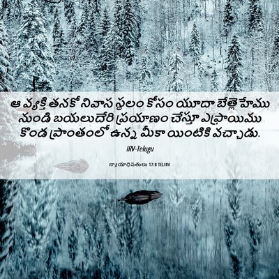 Picture 06 - న్యాయాధిపతులు 17:8 TELIRV - ఆ వ్యక్తి తనకో - Bible Verse Picture