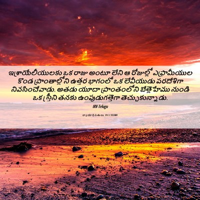 Picture 06 - న్యాయాధిపతులు 19:1 TELIRV - ఇశ్రాయేలీయులకు ఒక - Bible Verse Picture