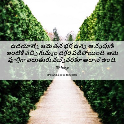 Picture 06 - న్యాయాధిపతులు 19:26 TELIRV - ఉదయాన్నే ఆమె తన - Bible Verse Picture