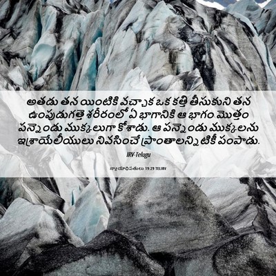 Picture 06 - న్యాయాధిపతులు 19:29 TELIRV - అతడు తన యింటికి - Bible Verse Picture