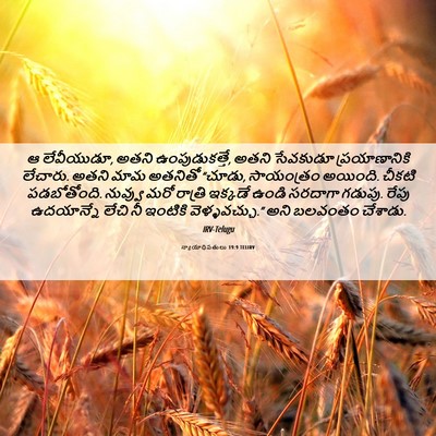 Picture 06 - న్యాయాధిపతులు 19:9 TELIRV - ఆ లేవీయుడూ, అతని - Bible Verse Picture