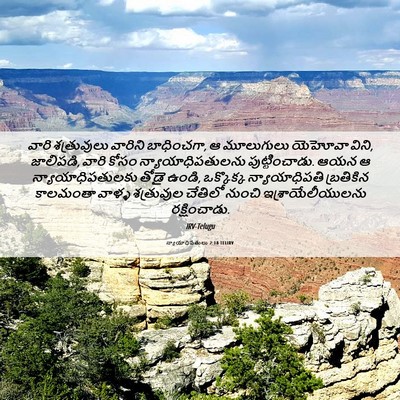 Picture 06 - న్యాయాధిపతులు 2:18 TELIRV - వారి శత్రువులు - Bible Verse Picture