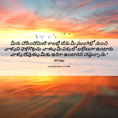Picture 06 - న్యాయాధిపతులు 2:3 TELIRV - మీరు చేసిందేమిటి? - Bible Verse Picture
