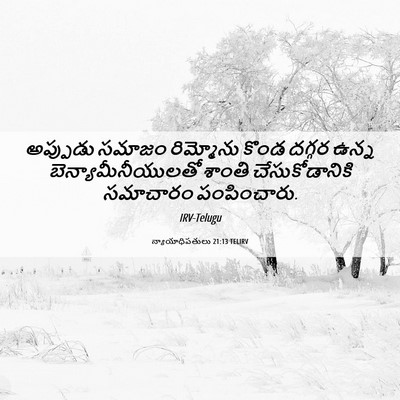 Picture 06 - న్యాయాధిపతులు 21:13 TELIRV - అప్పుడు సమాజం - Bible Verse Picture