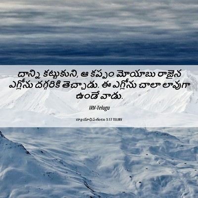 Picture 06 - న్యాయాధిపతులు 3:17 TELIRV - దాన్ని కట్టుకుని, - Bible Verse Picture