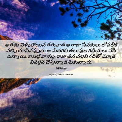 Picture 06 - న్యాయాధిపతులు 3:24 TELIRV - అతడు వెళ్ళిపోయిన - Bible Verse Picture
