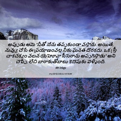 Picture 06 - న్యాయాధిపతులు 4:9 TELIRV - అప్పుడు ఆమె “నీతో - Bible Verse Picture